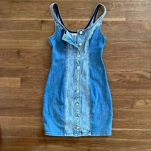 Two Tone Jean Mini Dress